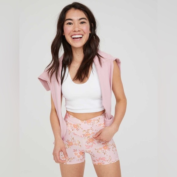 aerie Pants - SOLD Aerie Offline Real Me Hi-Rise Pink Floral Shorties